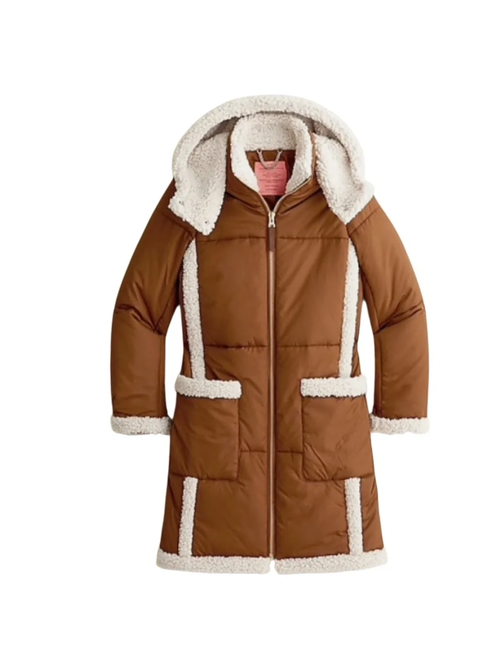 J.Crew Snowday Sherpa Trim Puffer Coat – Size Small Signature Puffer